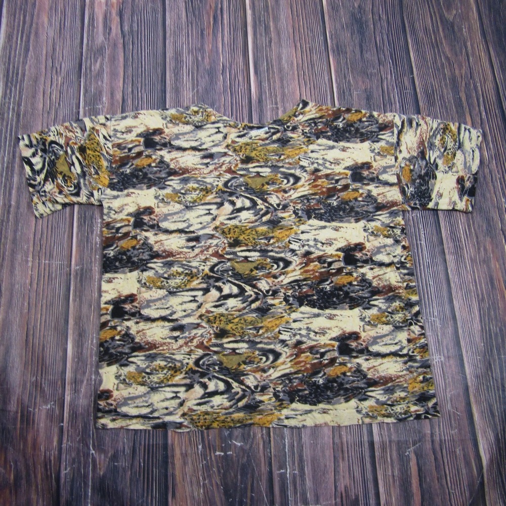 Shenanigans Mens M AOP Allover Animal Print T Shirt Jersey Crewneck Short Sleeve